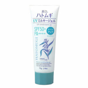 Kem chống nắng nâng tông nắp xanh Reihaku Hatomugi TONE UP UV MILKY GEL SPF50 PA++++ MINT GREEN COLOR TUBE TYPE