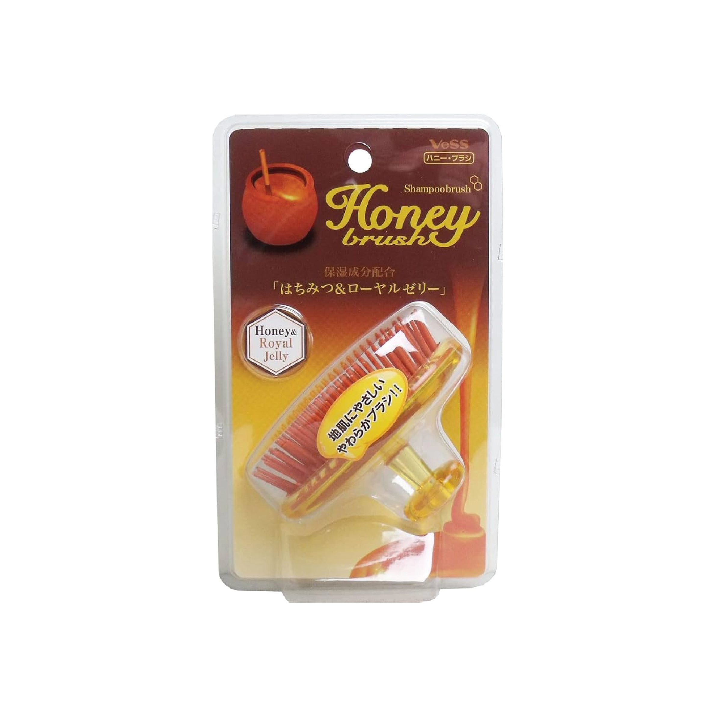Lược Gội Đầu VESS Honey H-600 – Mật Ong & Sữa Ong Chúa, Massage Dịu Nhẹ Da Đầu